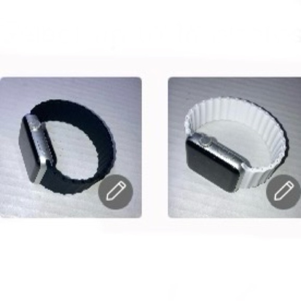 Apple Watch Bands Compatible White and Black 2 Watch Bands Stretch Ribbed Medium